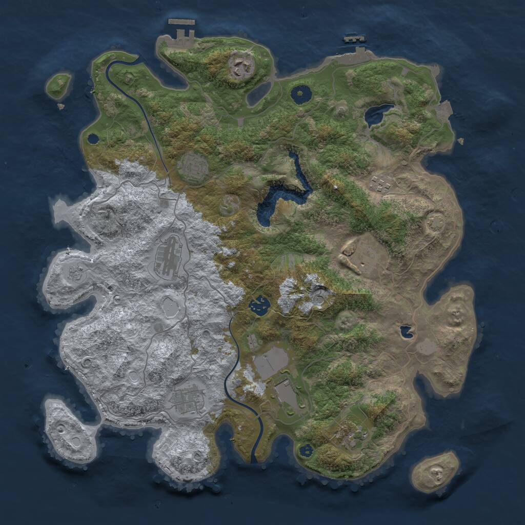 Rust Map: Procedural Map, Size: 4000, Seed: 949179245, 17 Monuments