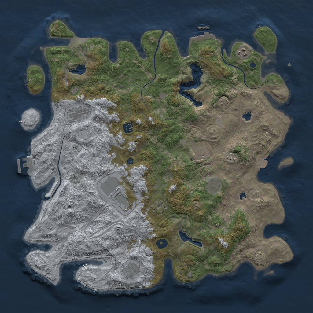 Rust Map: Procedural Map, Size: 4500, Seed: 920700733, 15 Monuments