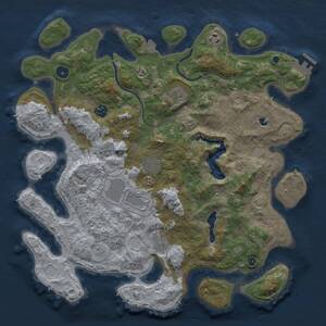 Thumbnail Rust Map: Procedural Map, Size: 4000, Seed: 332211, 12 Monuments