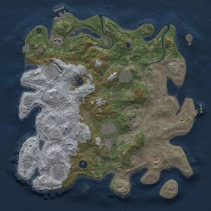 Thumbnail Rust Map: Procedural Map, Size: 3800, Seed: 830403420, 14 Monuments