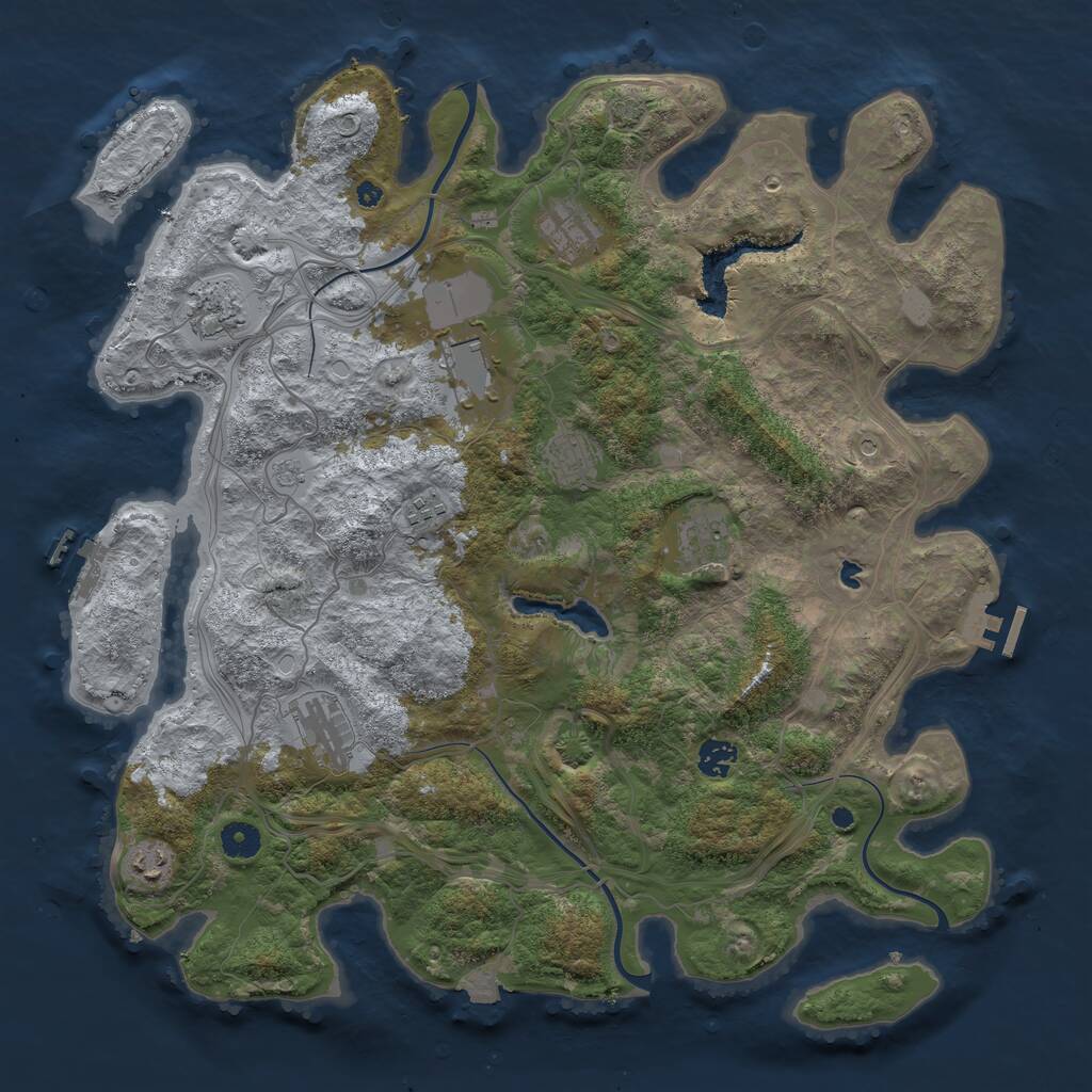 Rust Map: Procedural Map, Size: 4250, Seed: 55664221, 15 Monuments