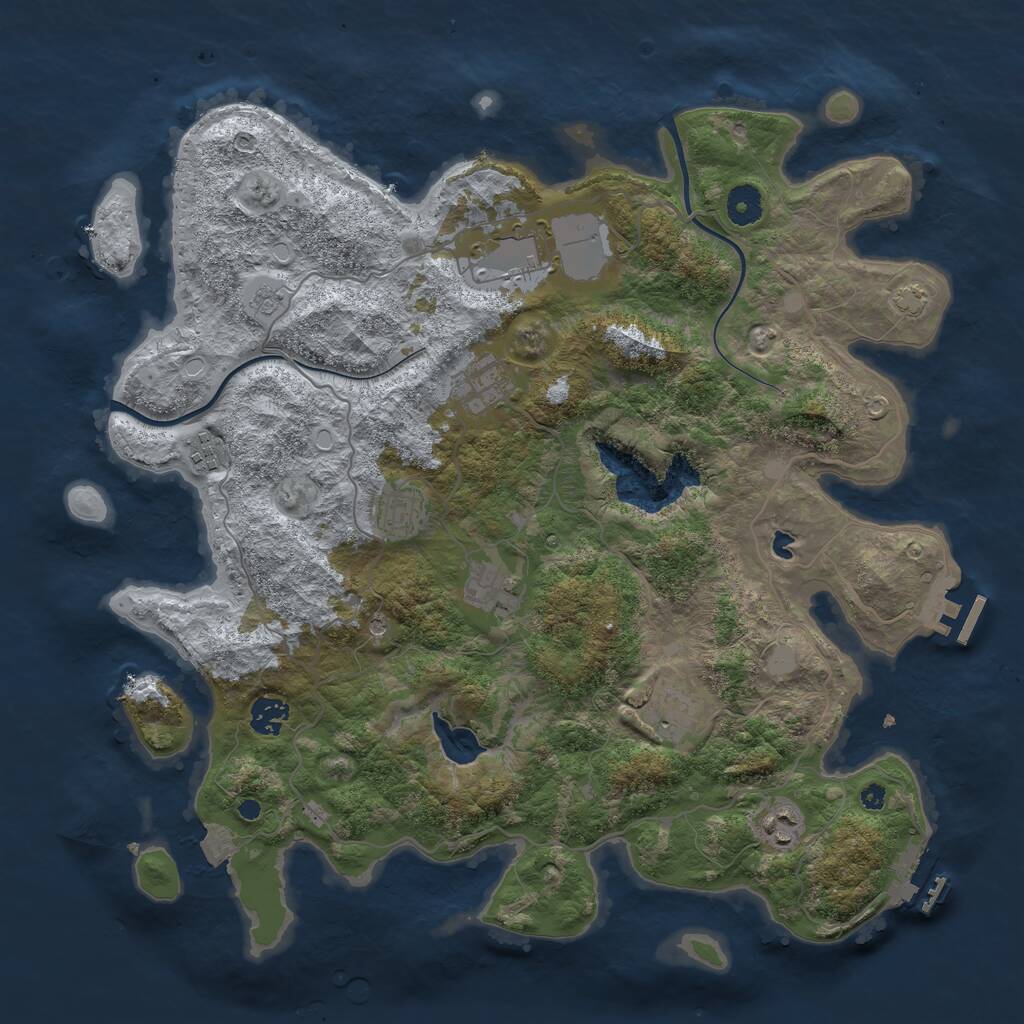 Rust Map: Procedural Map, Size: 4000, Seed: 8337, 14 Monuments