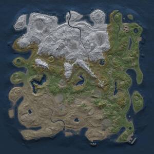 Thumbnail Rust Map: Procedural Map, Size: 4500, Seed: 12521, 15 Monuments