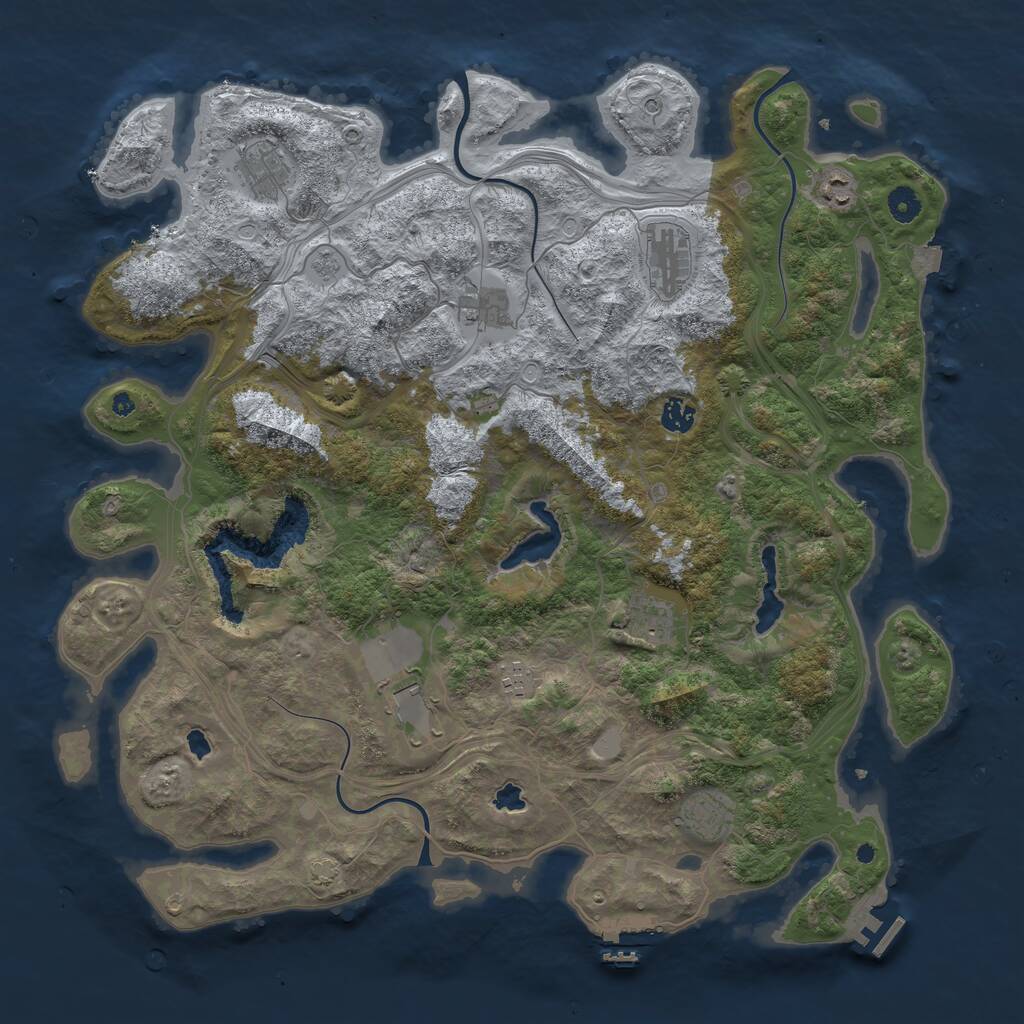 Rust Map: Procedural Map, Size: 4500, Seed: 12521, 15 Monuments