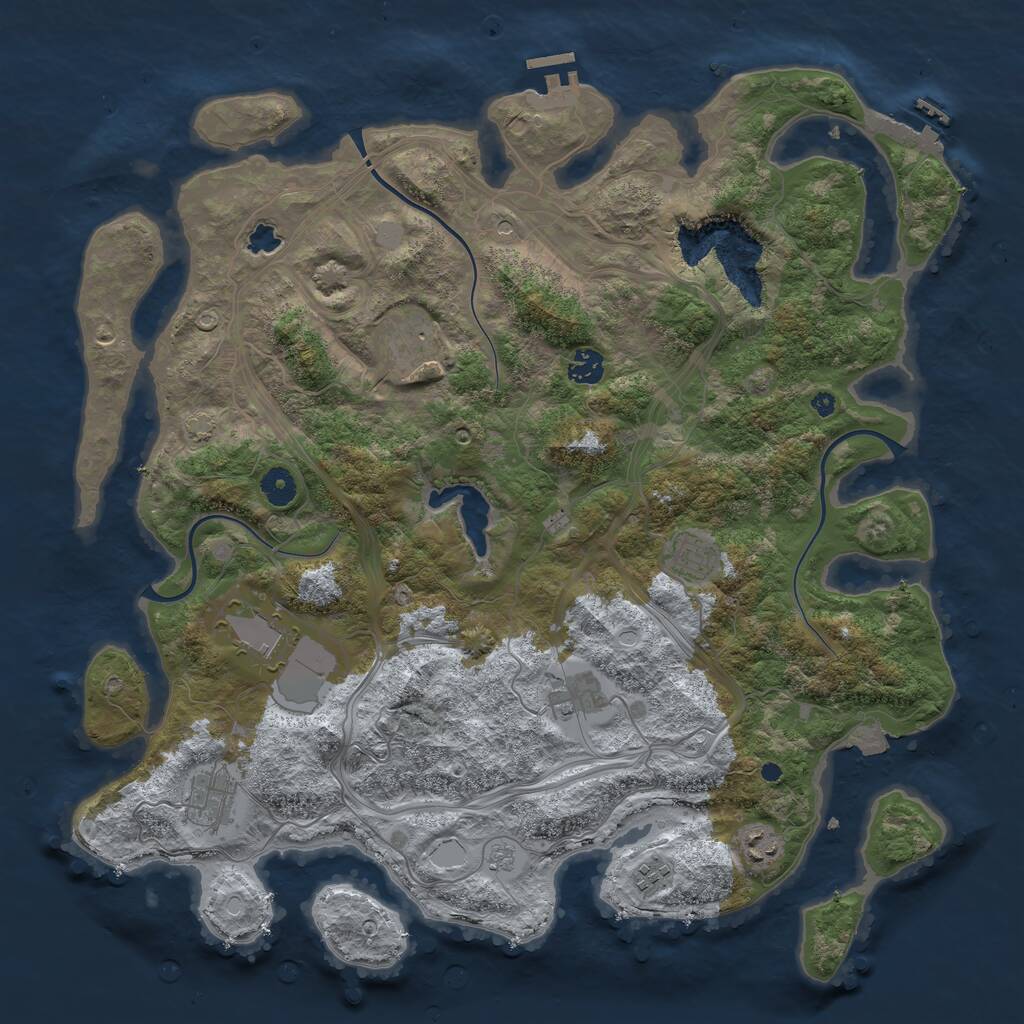 Rust Map: Procedural Map, Size: 4253, Seed: 1893731866, 14 Monuments