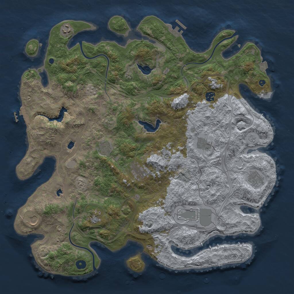 Rust Map: Procedural Map, Size: 4500, Seed: 175777419, 16 Monuments