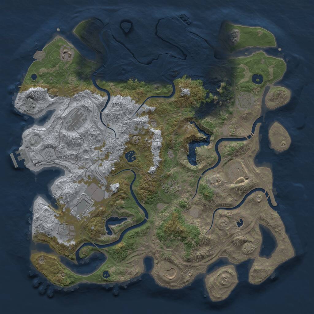 Rust Map: Procedural Map, Size: 4250, Seed: 14081959, 18 Monuments