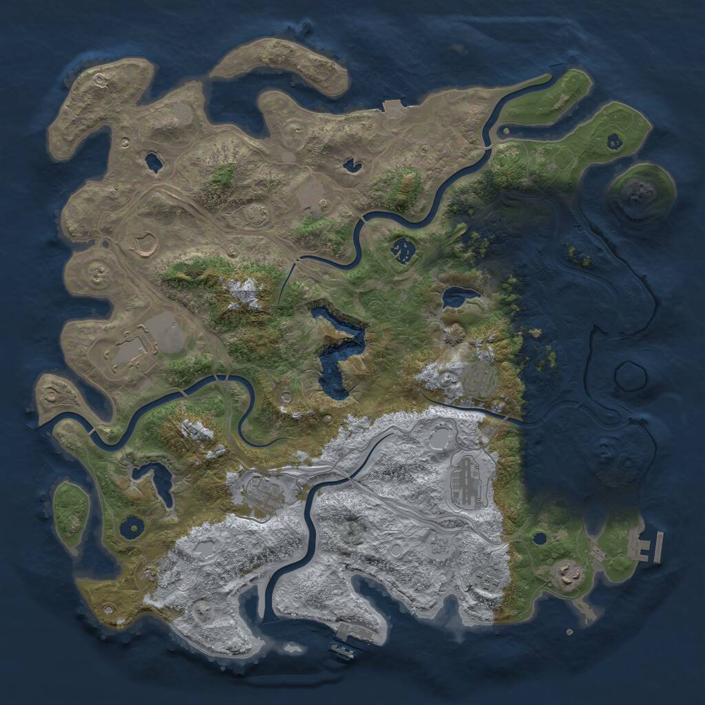 Rust Map: Procedural Map, Size: 4500, Seed: 680571350, 18 Monuments