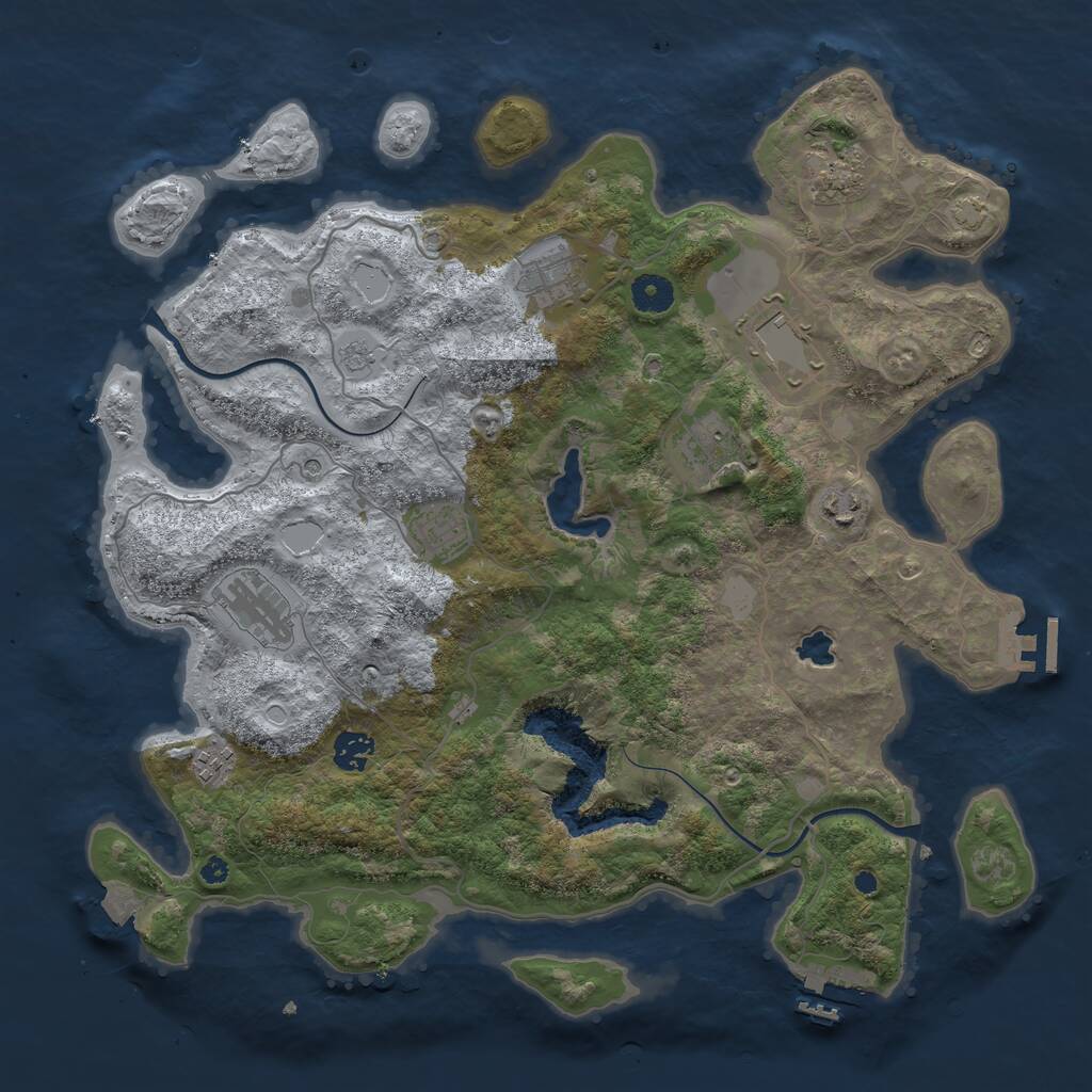 Rust Map: Procedural Map, Size: 4000, Seed: 325537445, 17 Monuments