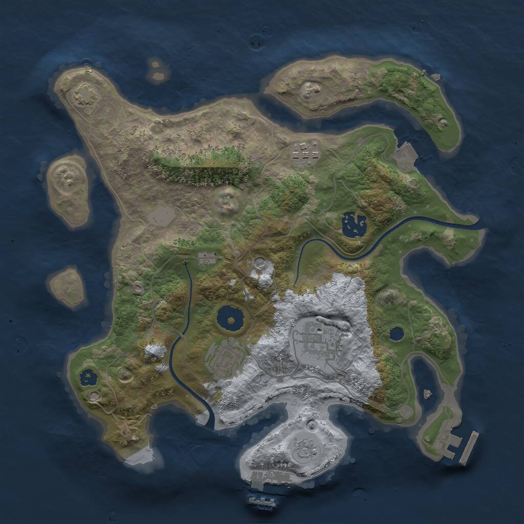 Rust Map: Procedural Map, Size: 3000, Seed: 268660209, 10 Monuments