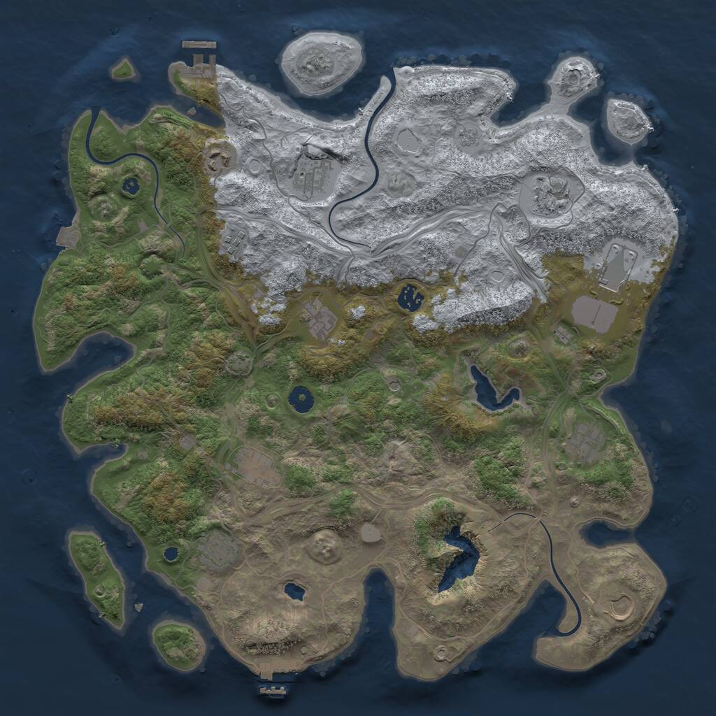 Rust Map: Procedural Map, Size: 4250, Seed: 1307989275, 17 Monuments