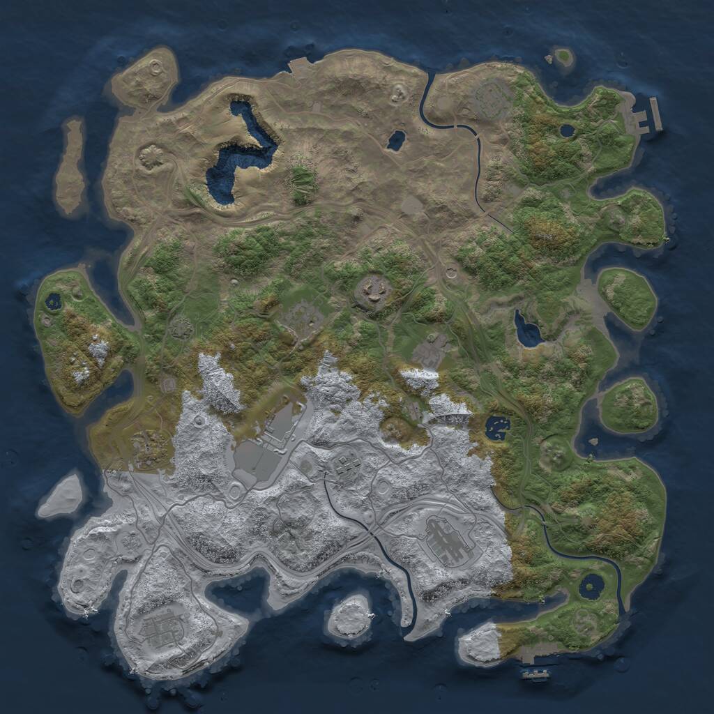 Rust Map: Procedural Map, Size: 4250, Seed: 6969269, 16 Monuments