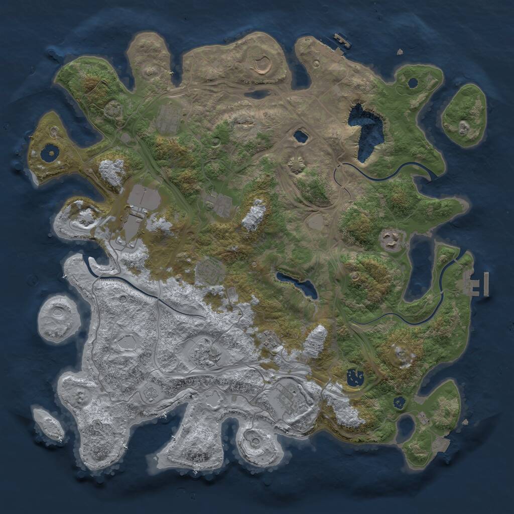 Rust Map: Procedural Map, Size: 4250, Seed: 4102024, 16 Monuments