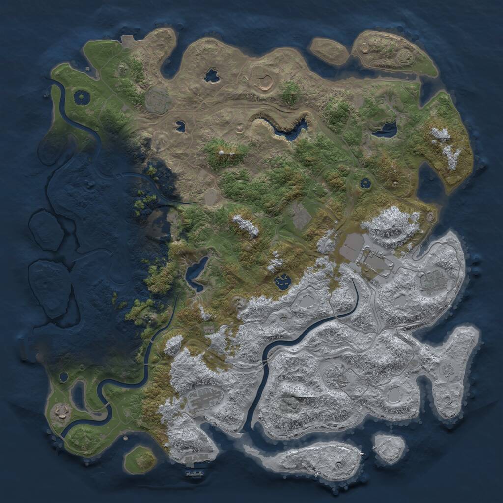 Rust Map: Procedural Map, Size: 4750, Seed: 291436921, 19 Monuments
