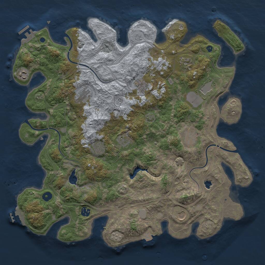 Rust Map: Procedural Map, Size: 4253, Seed: 1193969642, 17 Monuments