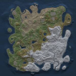 Thumbnail Rust Map: Procedural Map, Size: 4000, Seed: 1235946897, 14 Monuments