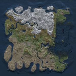 Thumbnail Rust Map: Procedural Map, Size: 4500, Seed: 633917496, 17 Monuments