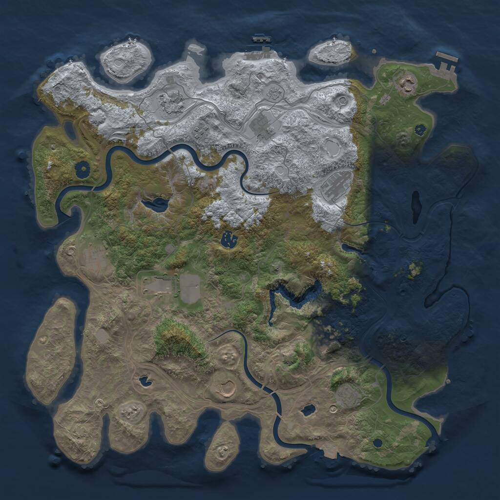 Rust Map: Procedural Map, Size: 4500, Seed: 633917496, 17 Monuments
