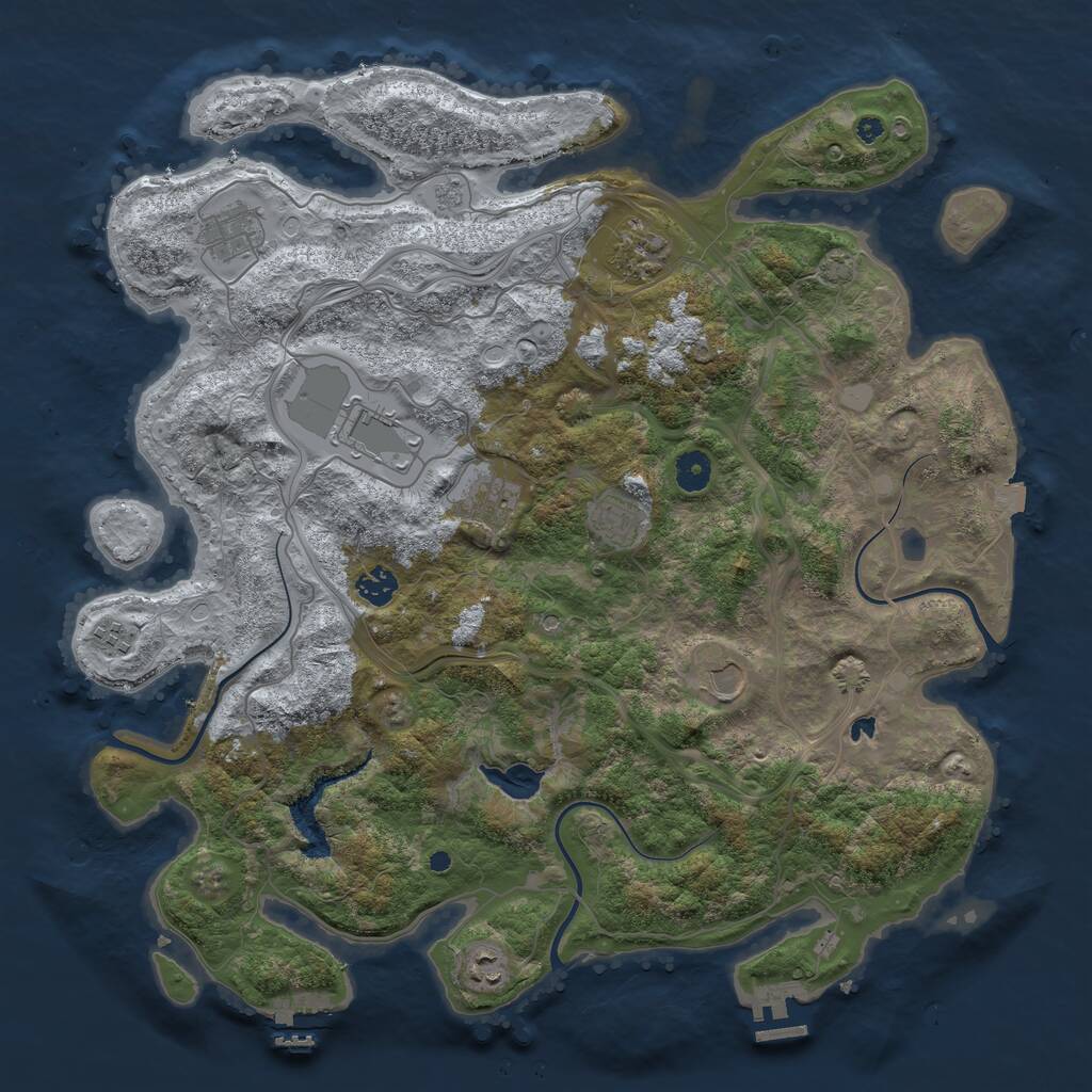 Rust Map: Procedural Map, Size: 4250, Seed: 1021141949, 15 Monuments