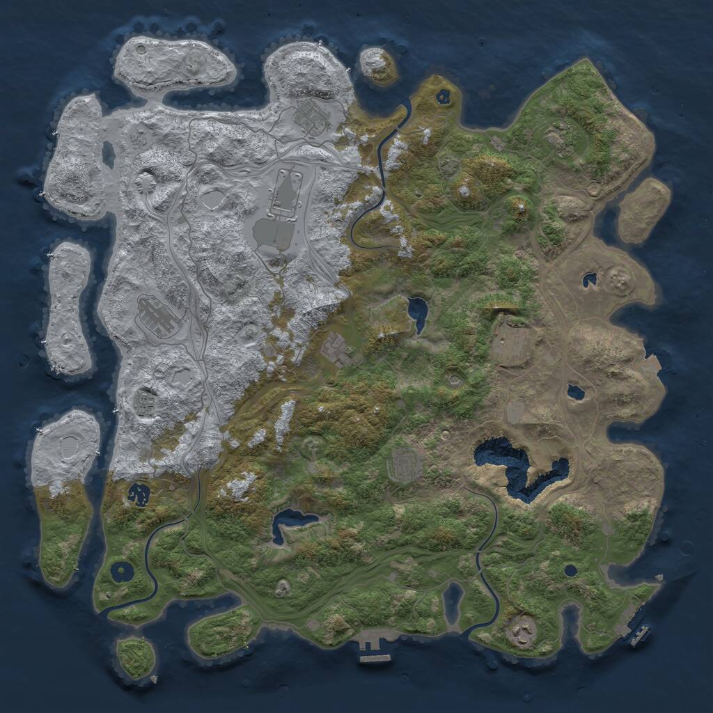 Rust Map: Procedural Map, Size: 4750, Seed: 922505188, 16 Monuments