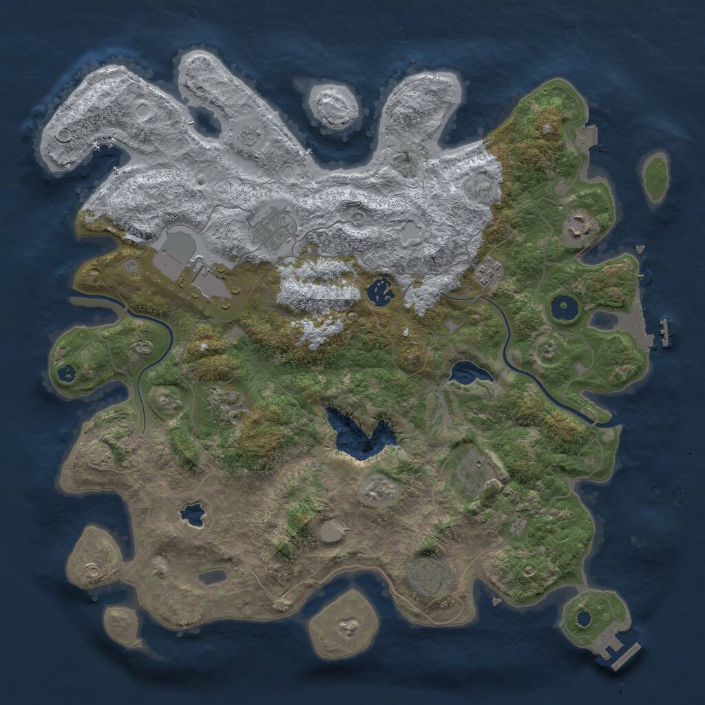 Rust Map: Procedural Map, Size: 4000, Seed: 26462, 16 Monuments