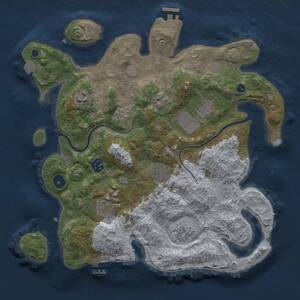 Thumbnail Rust Map: Procedural Map, Size: 3500, Seed: 1721554891, 13 Monuments