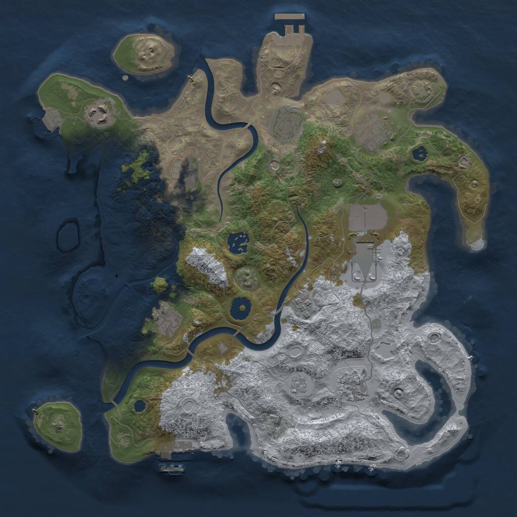 Rust Map: Procedural Map, Size: 3500, Seed: 1721554891, 15 Monuments