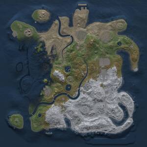 Thumbnail Rust Map: Procedural Map, Size: 3500, Seed: 1721554891, 15 Monuments