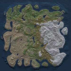 Thumbnail Rust Map: Procedural Map, Size: 4500, Seed: 1438897592, 17 Monuments