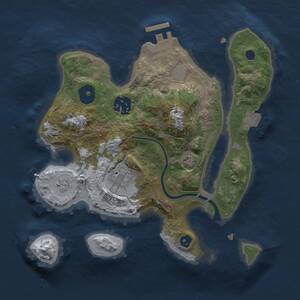 Thumbnail Rust Map: Procedural Map, Size: 2500, Seed: 1446250430, 6 Monuments