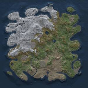 Thumbnail Rust Map: Procedural Map, Size: 3750, Seed: 173919004, 14 Monuments