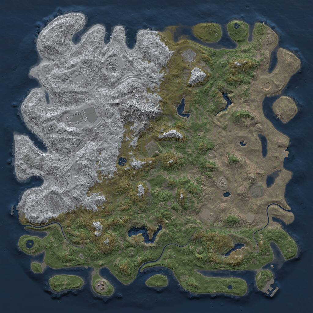 Rust Map: Procedural Map, Size: 5500, Seed: 562218117, 17 Monuments