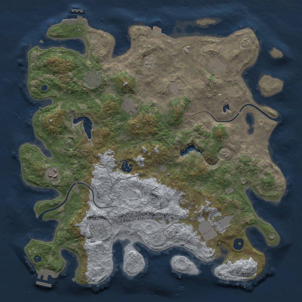 Rust Map: Procedural Map, Size: 4000, Seed: 2327291, 15 Monuments