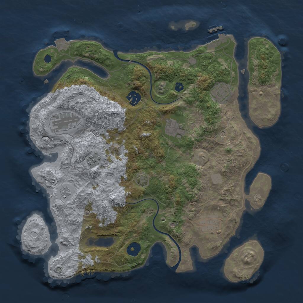 Rust Map: Procedural Map, Size: 3300, Seed: 300, 11 Monuments