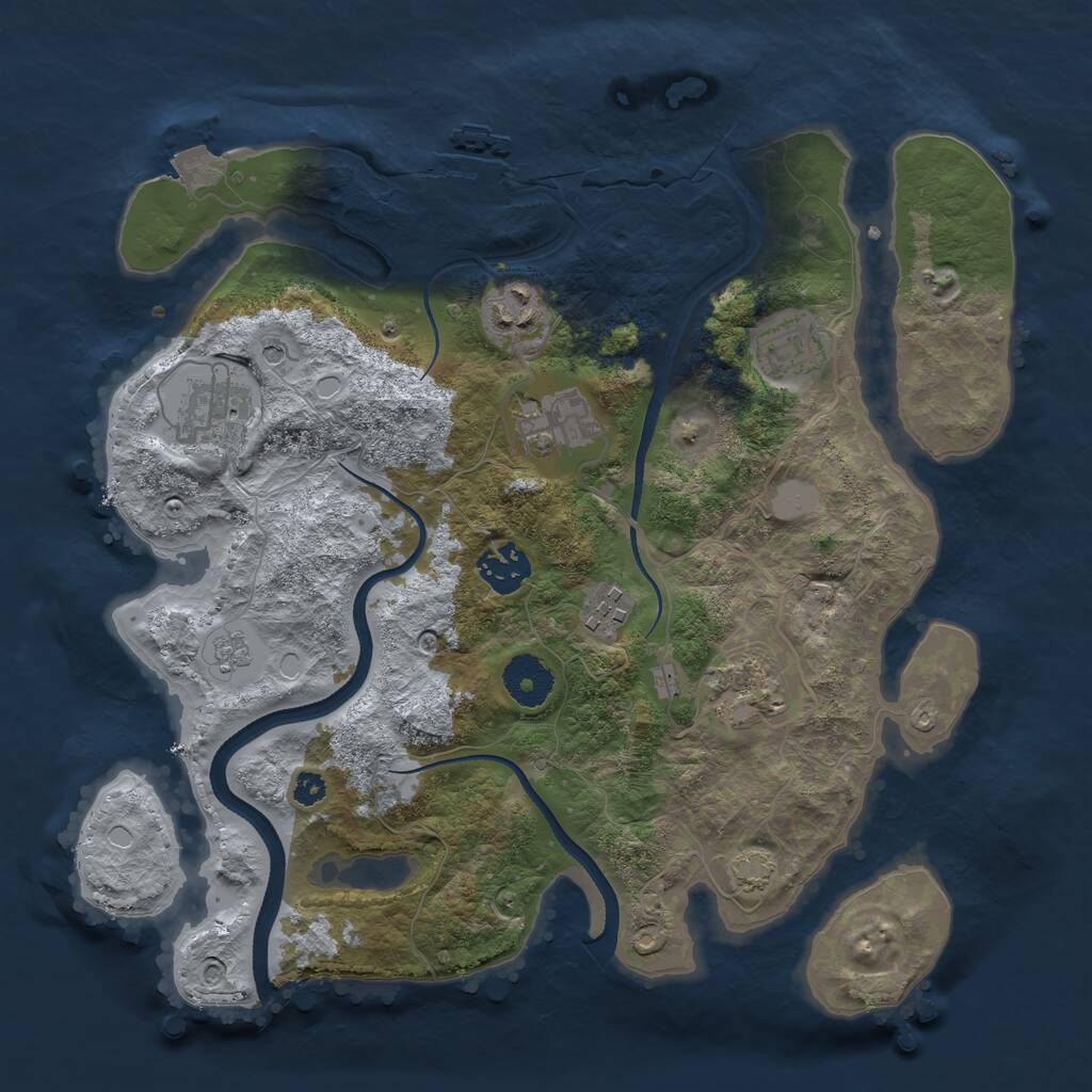 Rust Map: Procedural Map, Size: 3300, Seed: 300, 12 Monuments