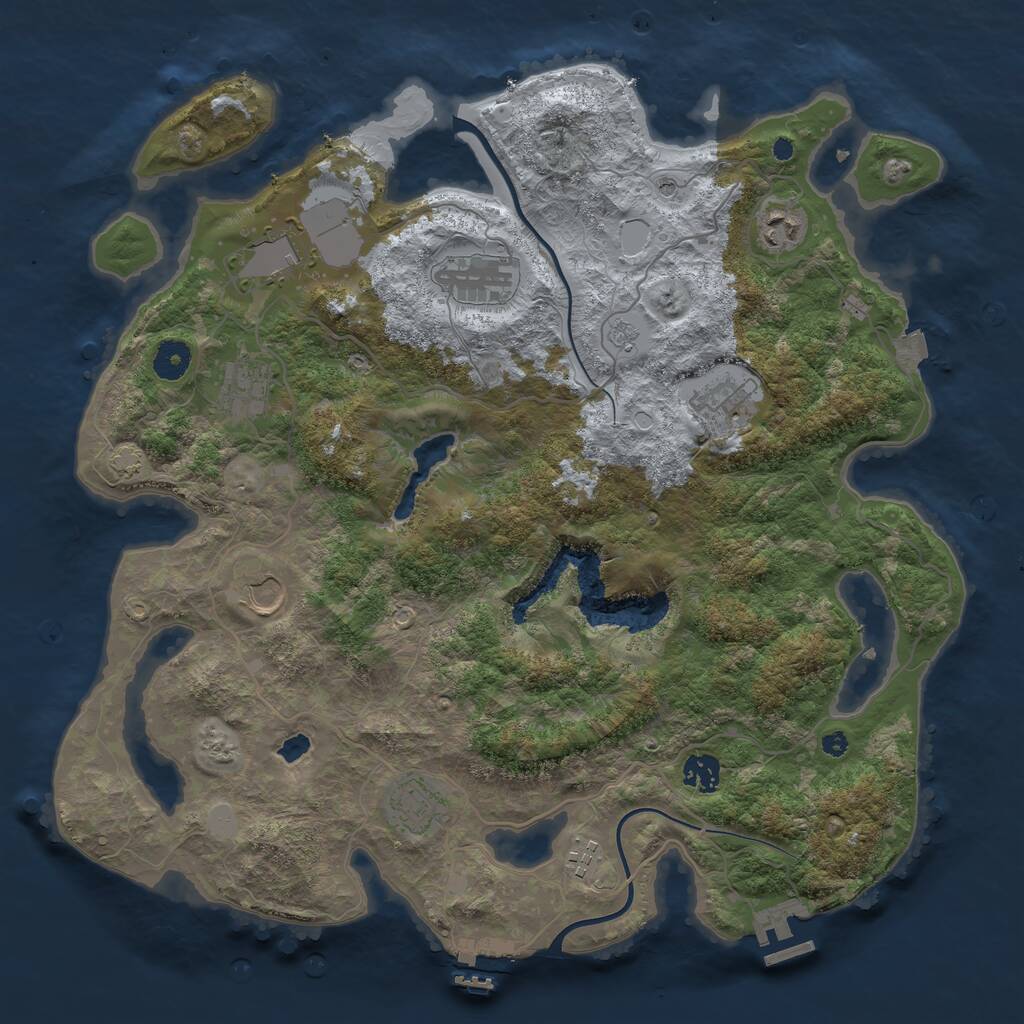 Rust Map: Procedural Map, Size: 4000, Seed: 1010333, 15 Monuments