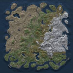 Thumbnail Rust Map: Procedural Map, Size: 5000, Seed: 405071391, 17 Monuments