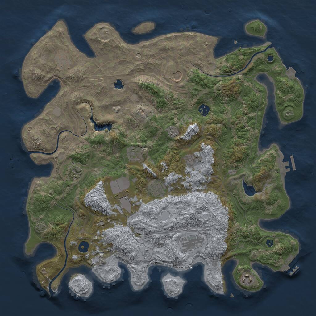 Rust Map: Procedural Map, Size: 4250, Seed: 1130110936, 17 Monuments