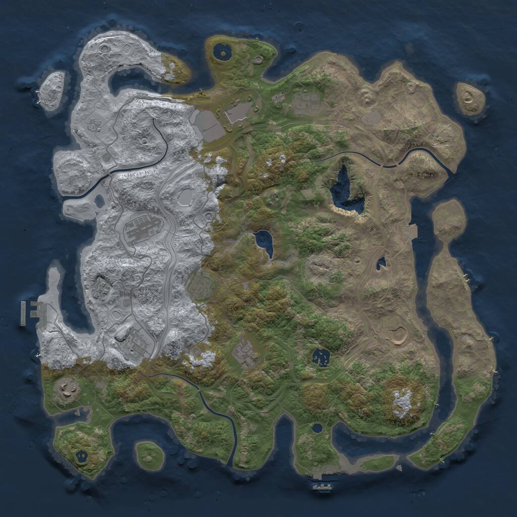 Rust Map: Procedural Map, Size: 4250, Seed: 63460232, 16 Monuments