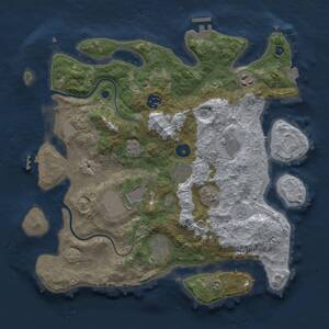 Thumbnail Rust Map: Procedural Map, Size: 3500, Seed: 602959729, 13 Monuments