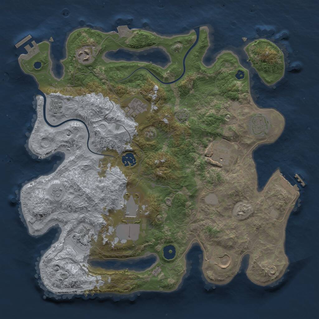 Rust Map: Procedural Map, Size: 3500, Seed: 1726188028, 14 Monuments