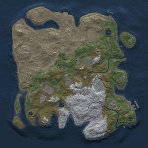 Thumbnail Rust Map: Procedural Map, Size: 3750, Seed: 732531576, 16 Monuments