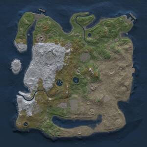 Thumbnail Rust Map: Procedural Map, Size: 3500, Seed: 1642935359, 14 Monuments