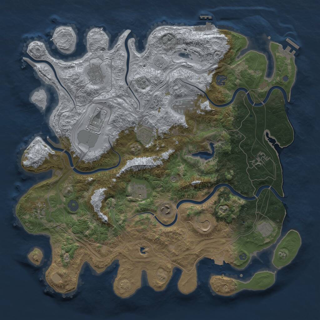 Rust Map: Procedural Map, Size: 4250, Seed: 1265380018, 19 Monuments