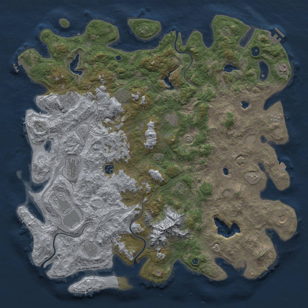 Rust Map: Procedural Map, Size: 5000, Seed: 75790, 17 Monuments