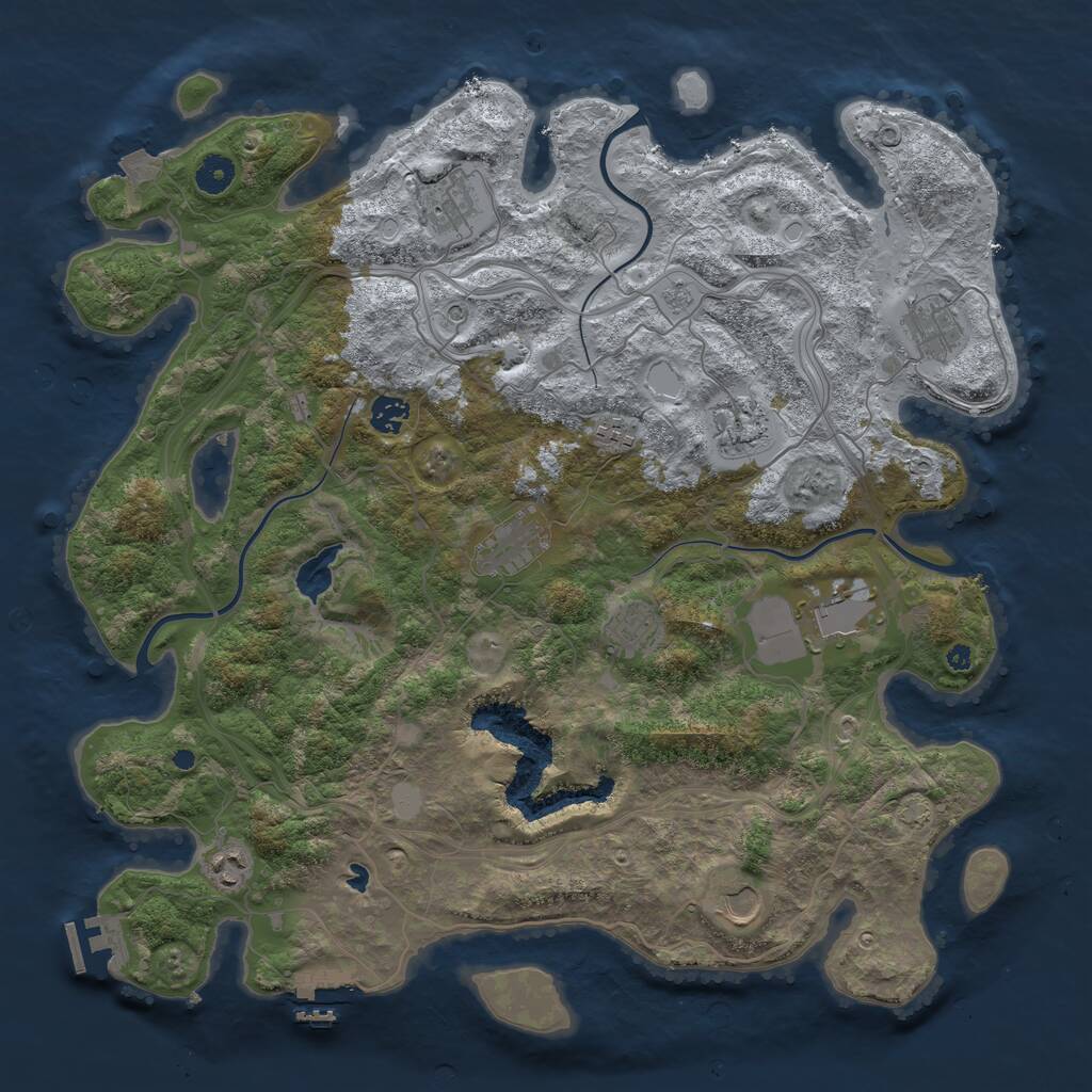 Rust Map: Procedural Map, Size: 4250, Seed: 1231276522, 16 Monuments