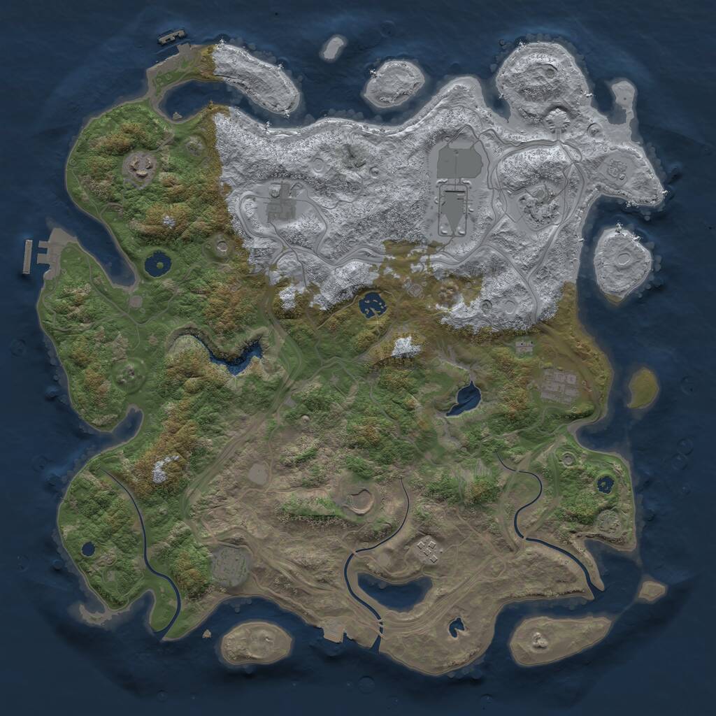 Rust Map: Procedural Map, Size: 4250, Seed: 196123051, 15 Monuments