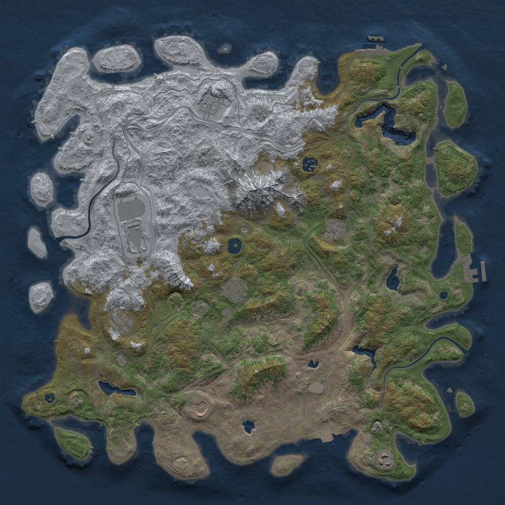 Rust Map: Procedural Map, Size: 5000, Seed: 89983847, 16 Monuments