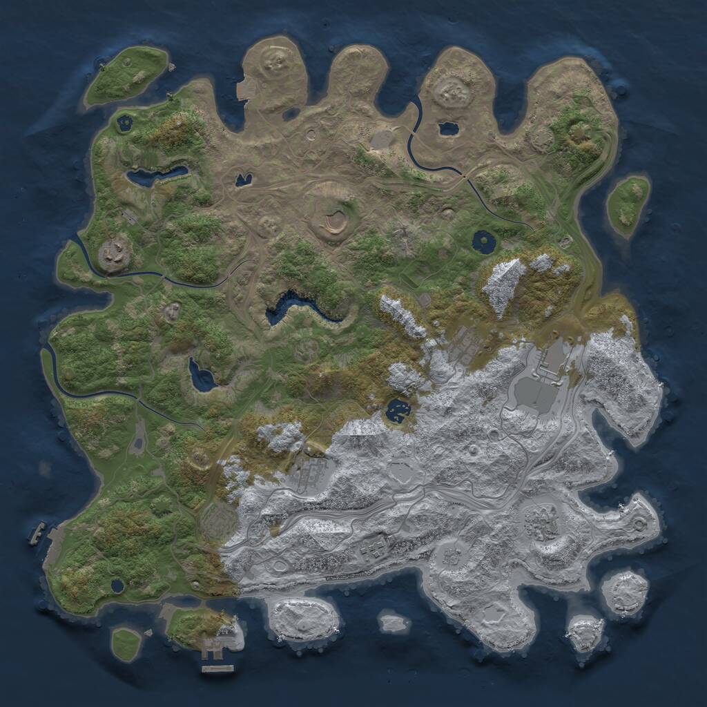 Rust Map: Procedural Map, Size: 4500, Seed: 481981, 15 Monuments