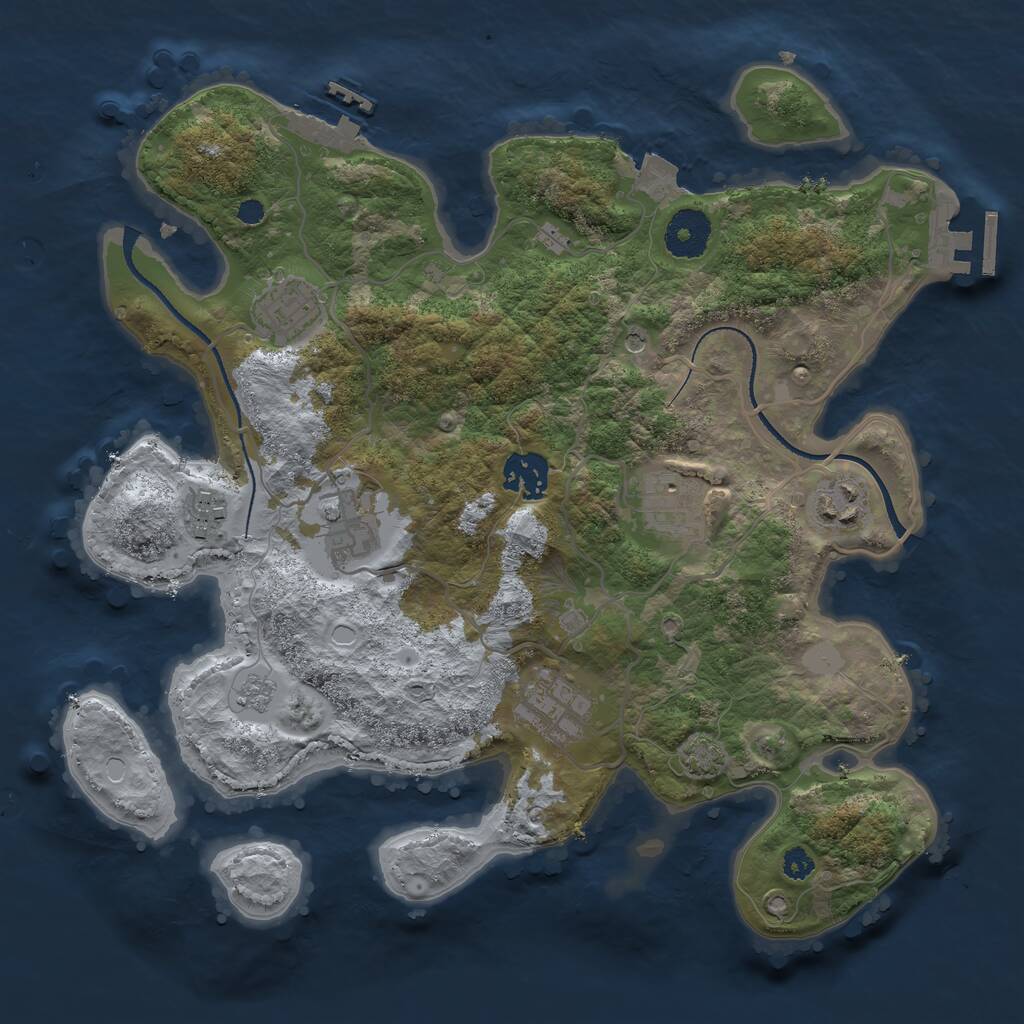 Rust Map: Procedural Map, Size: 3250, Seed: 2156, 13 Monuments